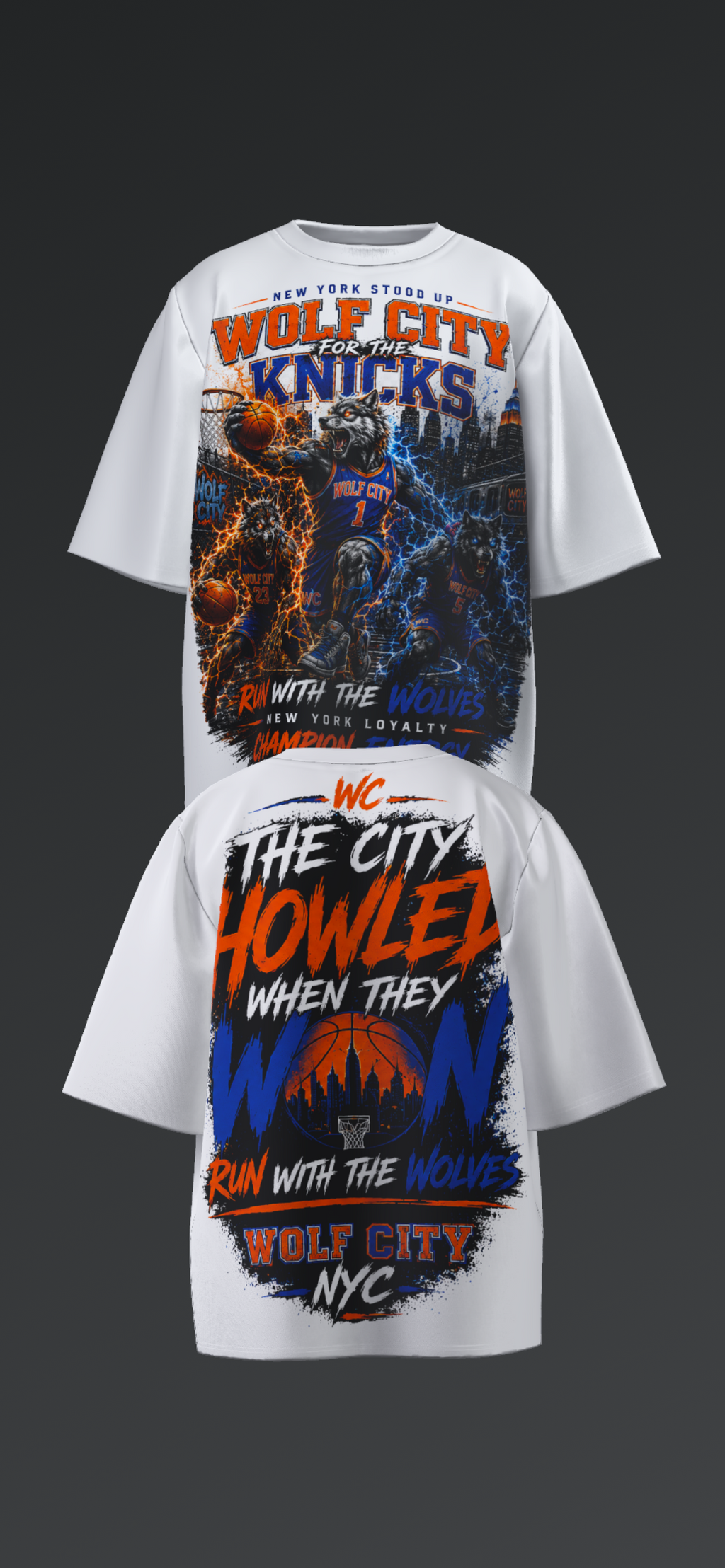 Wolf City for the Knicks oversized tee