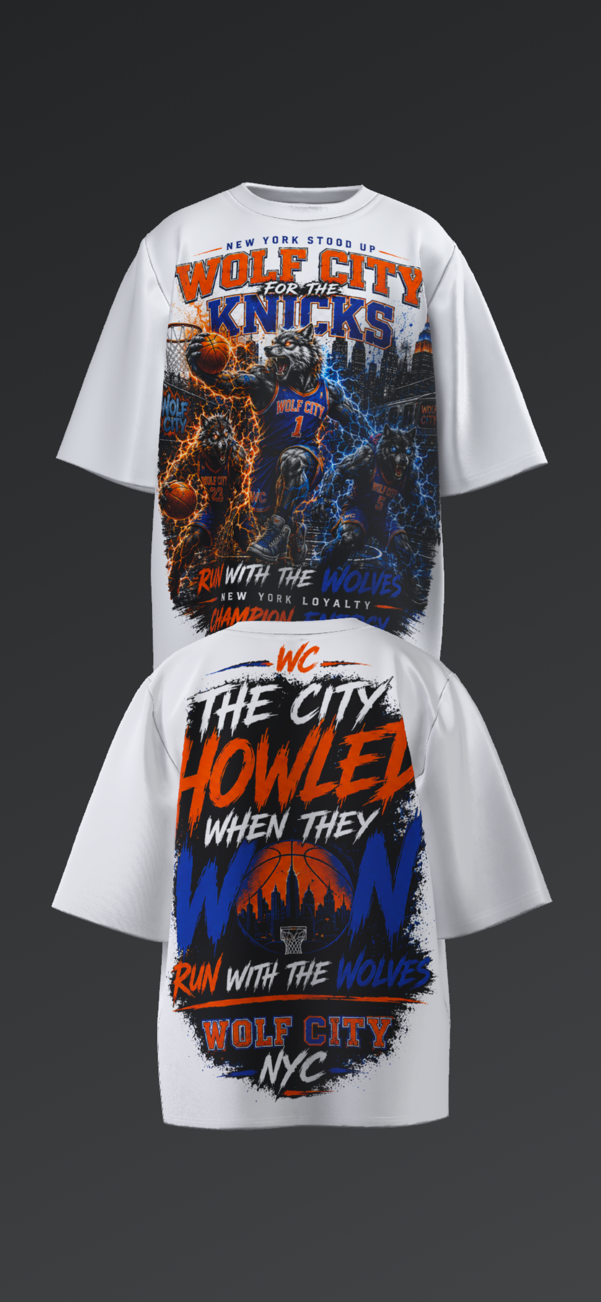 Wolf City for the Knicks oversized tee