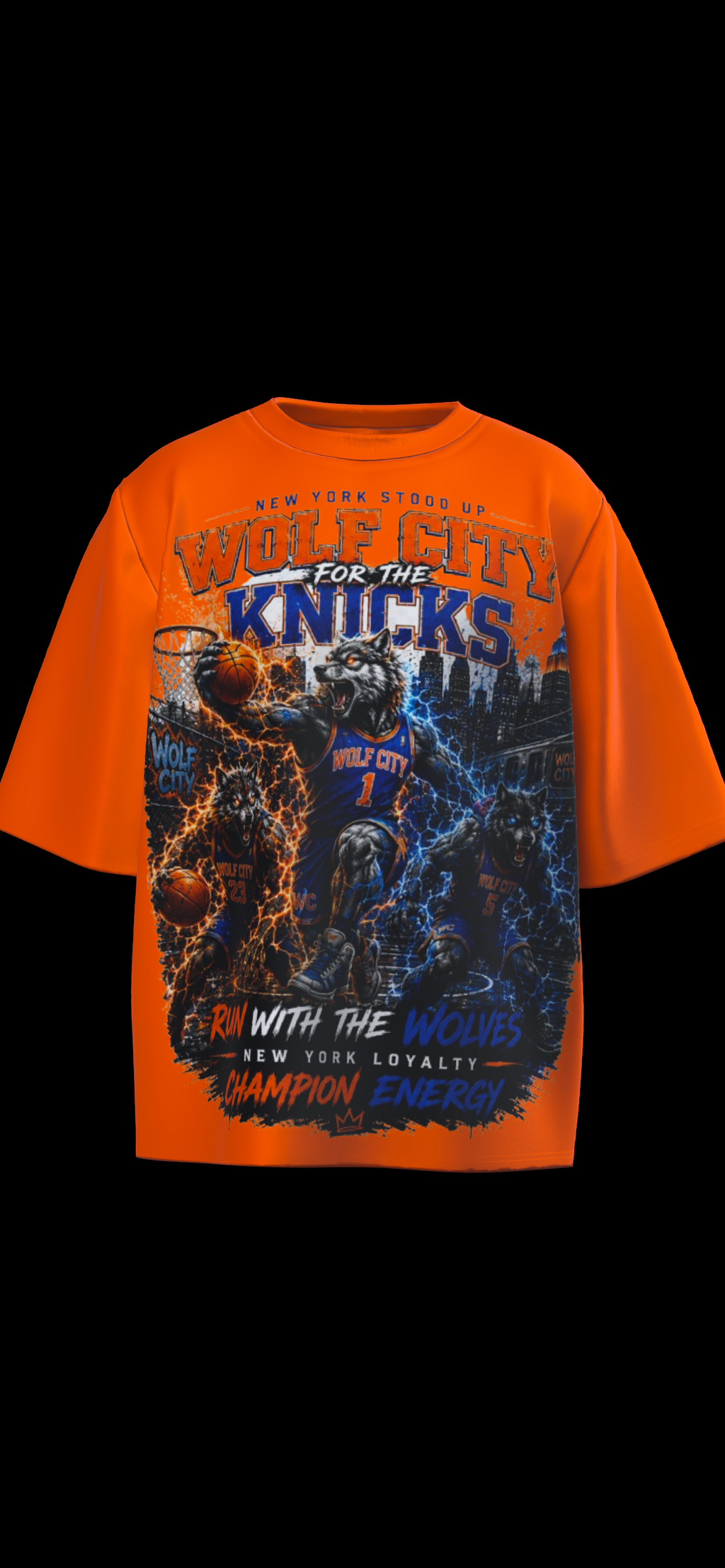 Wolf City for the Knicks oversized tee