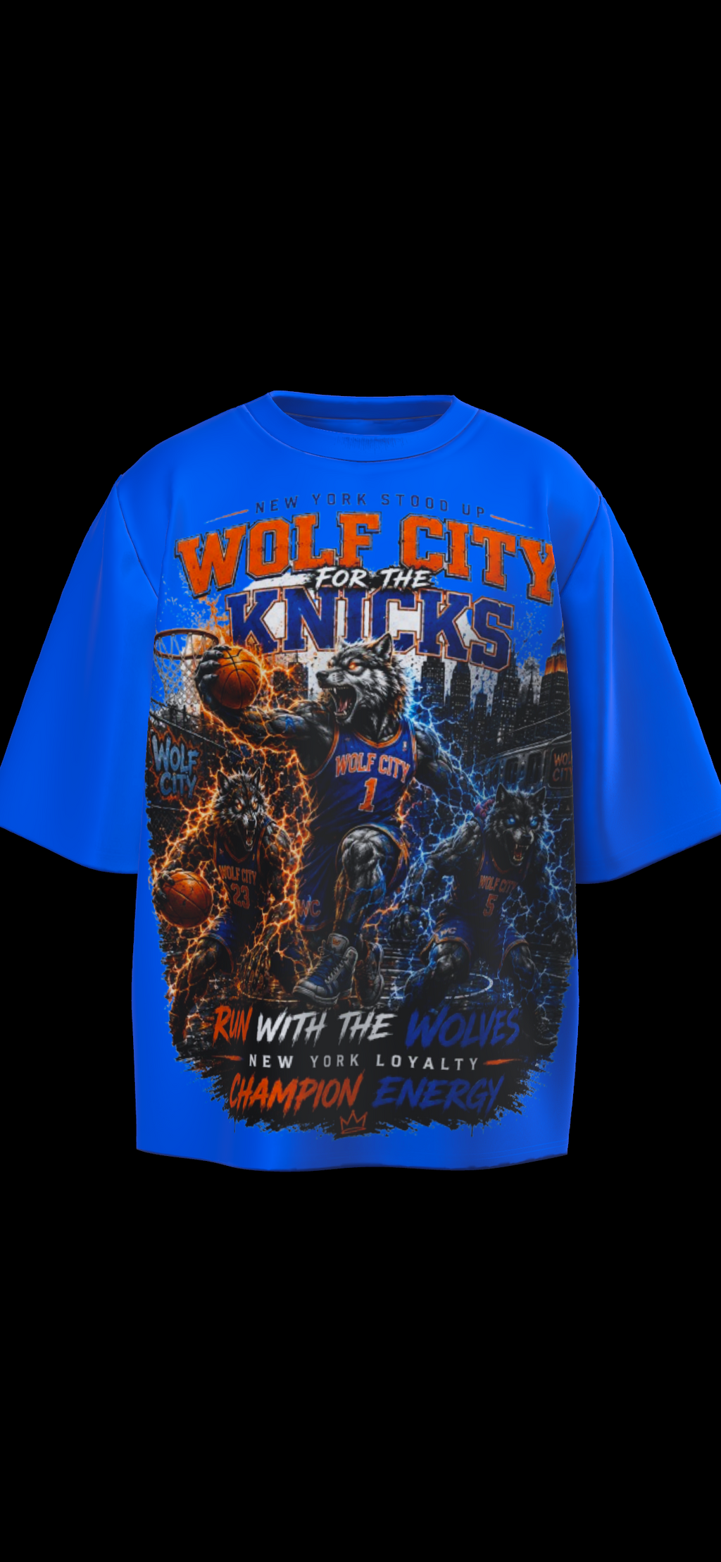 Wolf City for the Knicks oversized tee