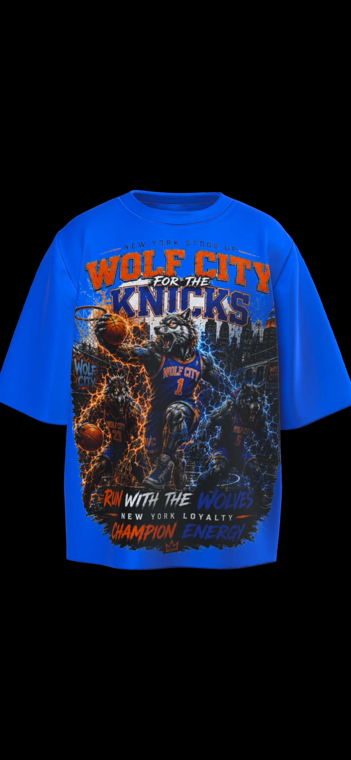 Wolf City for the Knicks oversized tee