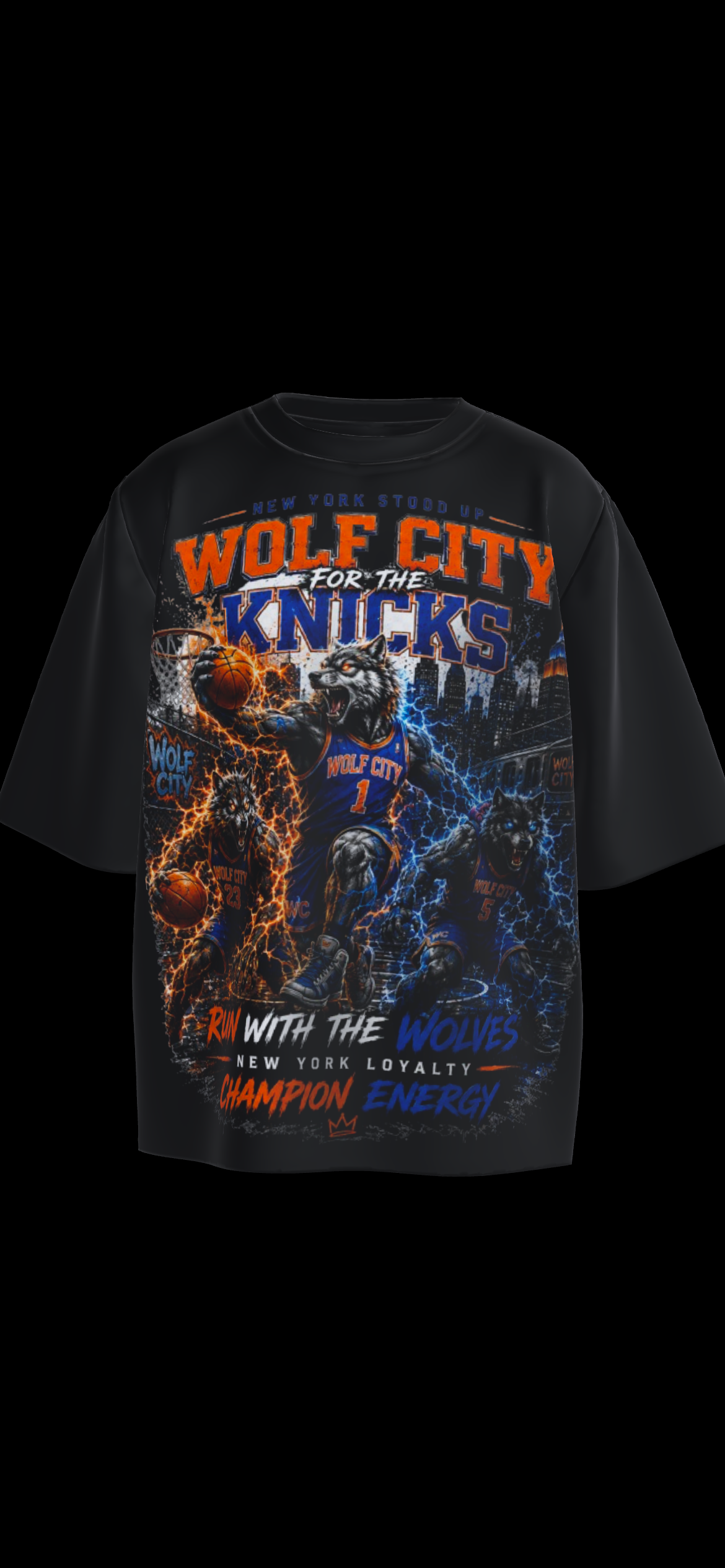 Wolf City for the Knicks oversized tee
