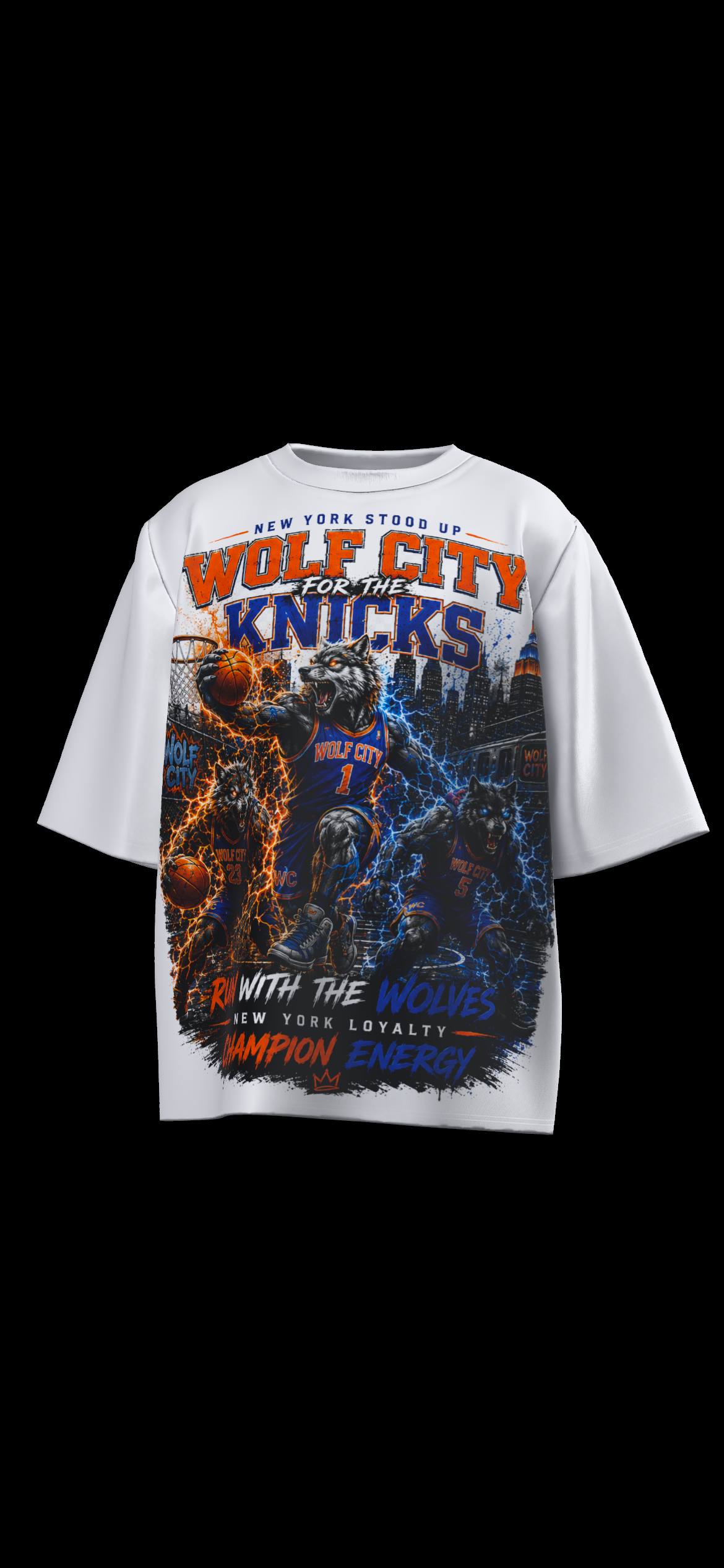 Wolf City for the Knicks oversized tee